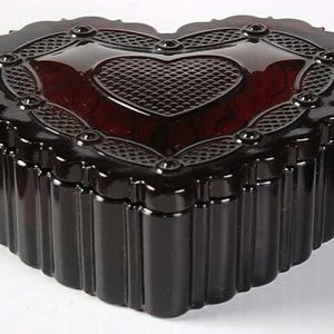 AVON Cape Cod Ruby Heart dish with lid